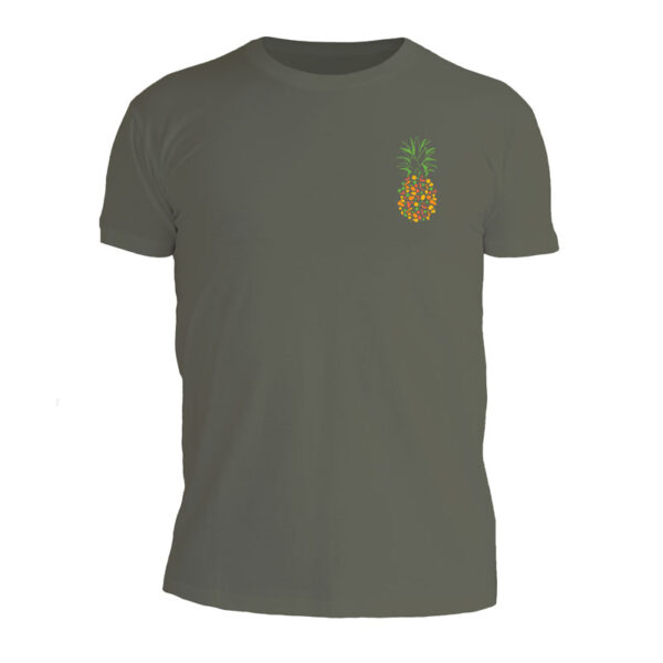 t-shirt ανδρικό χακί με στάμπα pineapple