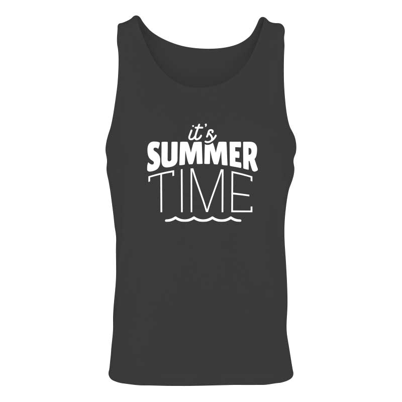 αμάνικο μαύρο t-shirt με στάμπα its summer time