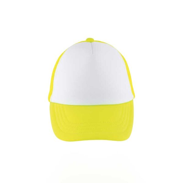 παιδικό καπέλο με δίχτυ νέον κίτρινο 02
