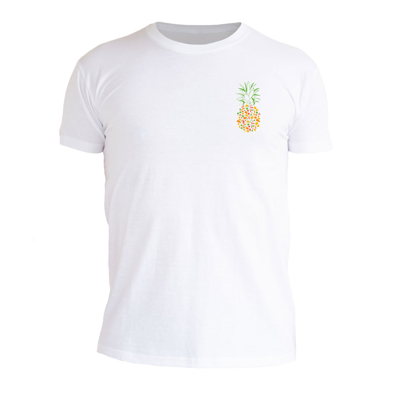 t-shirt ανδρικό λευκό με στάμπα pineapple