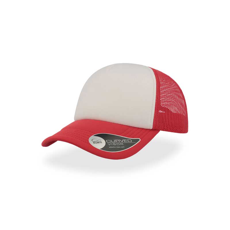 καπέλο atlantis rapper λευκό κόκκινο διαγώνια όψη