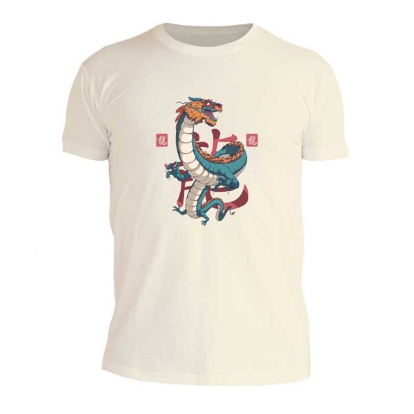 φυσικό ανδρικό t-shirt με στάμπα chinese dragon