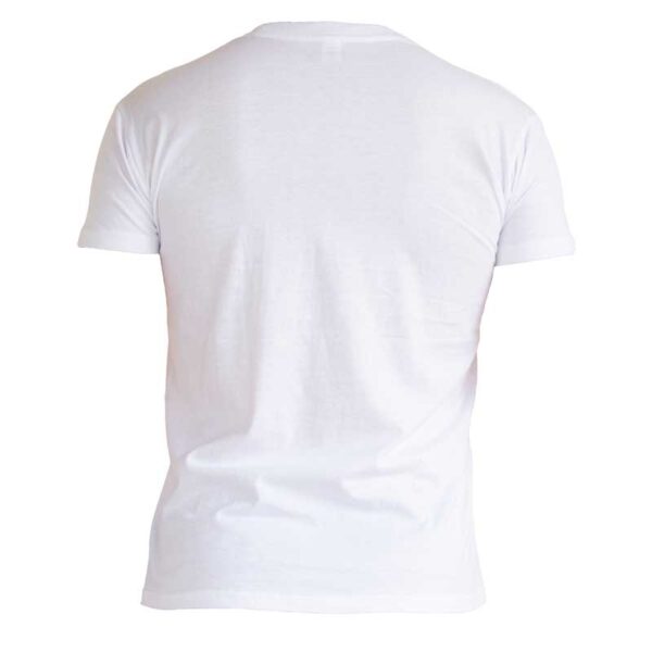 ανδρικό λευκό t-shirt με στάμπα gorilla headphones πίσω